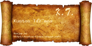 Kustos Tímea névjegykártya