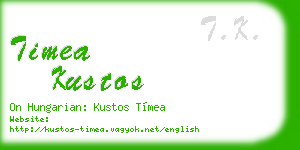 timea kustos business card