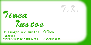 timea kustos business card